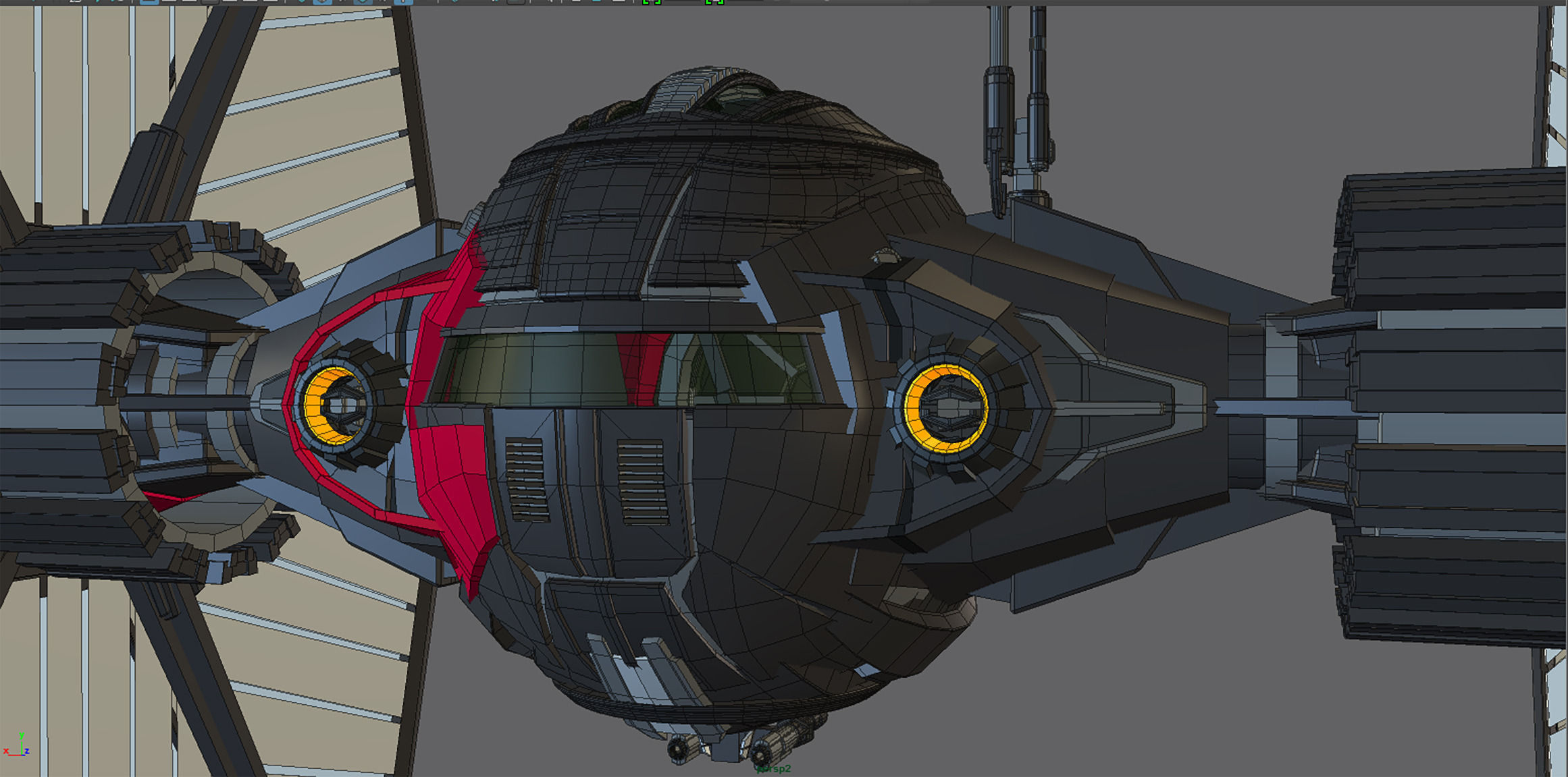 First Order TIE Low-poly 3D model_3