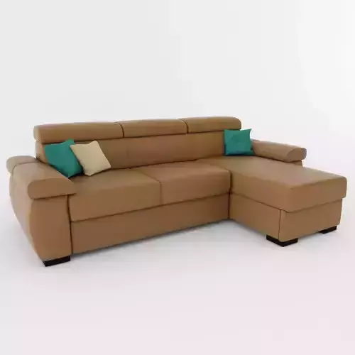 Sofa tan leather sectional