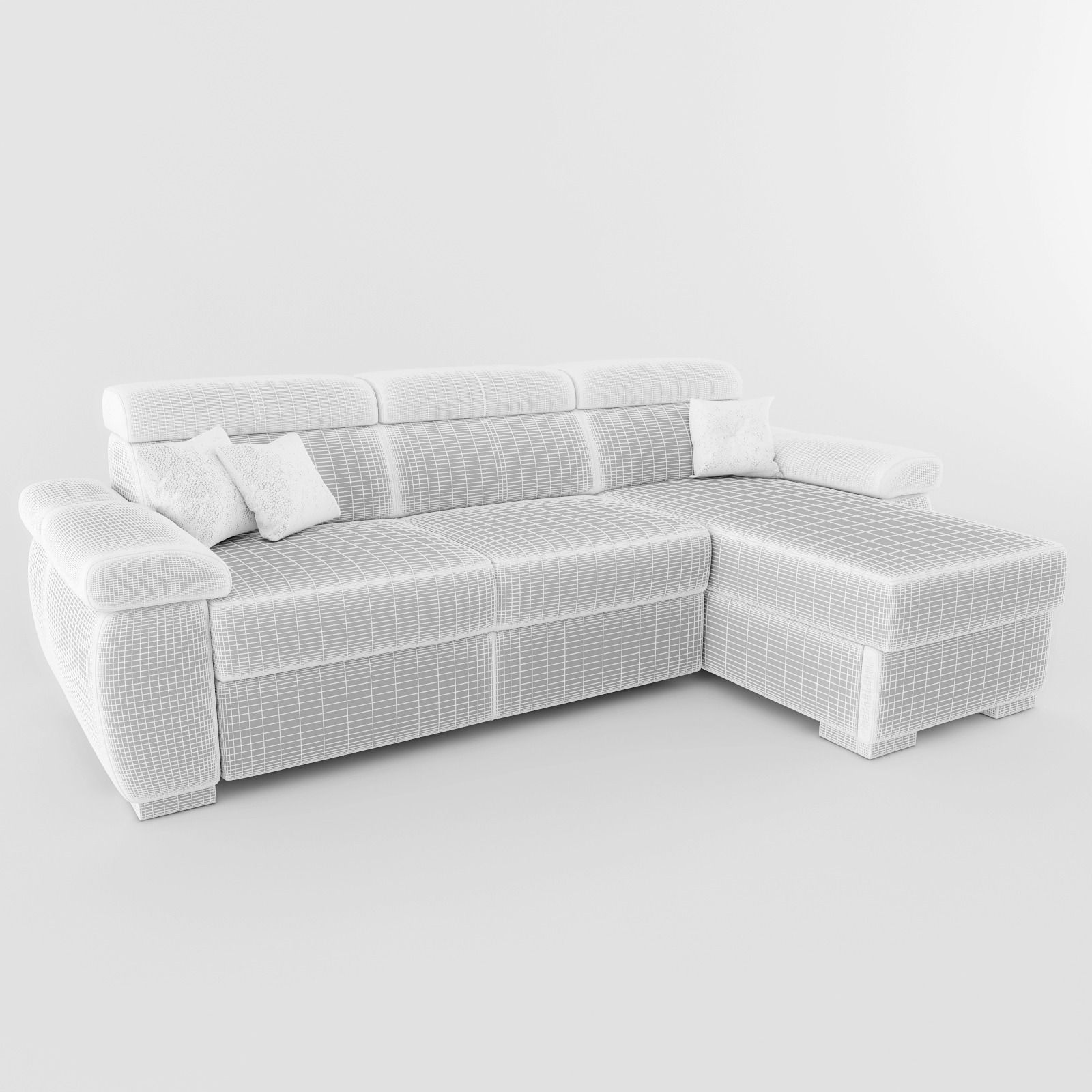 Sofa tan leather sectional 3D model_1