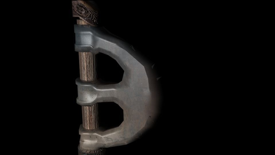 Battle Ready Axe Low-poly 3D model_2