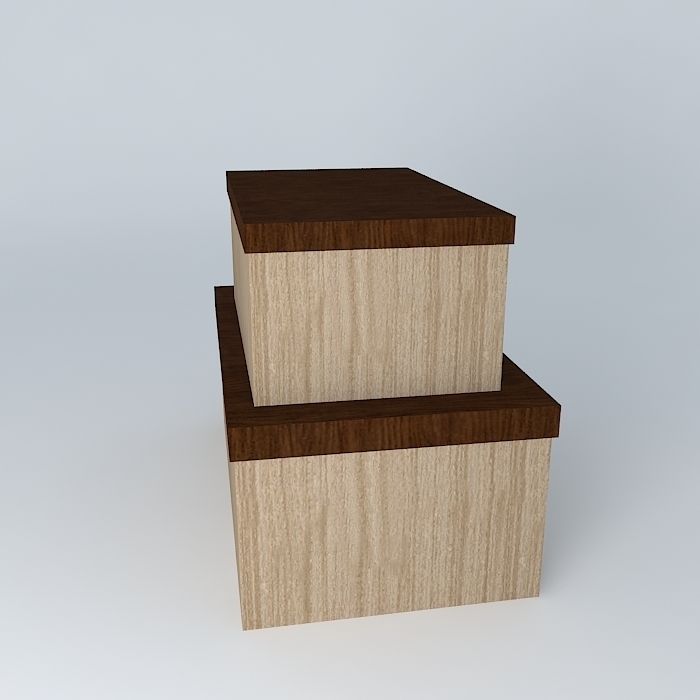 wooden boxes caixas de nadeira Free 3D model_2