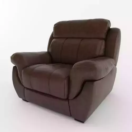 Chair leather recliner 3D model