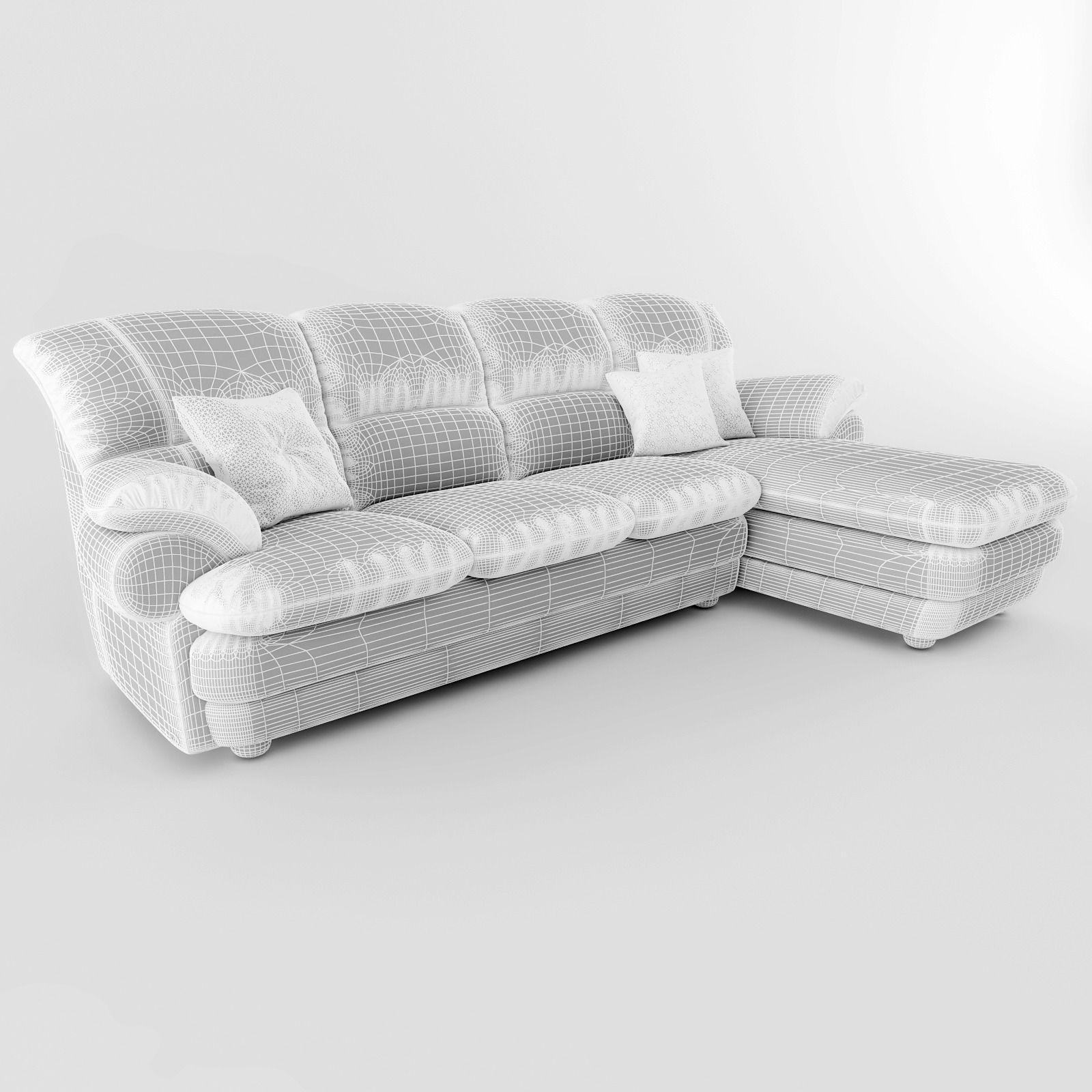 Sofa leather sectional 3D model_1