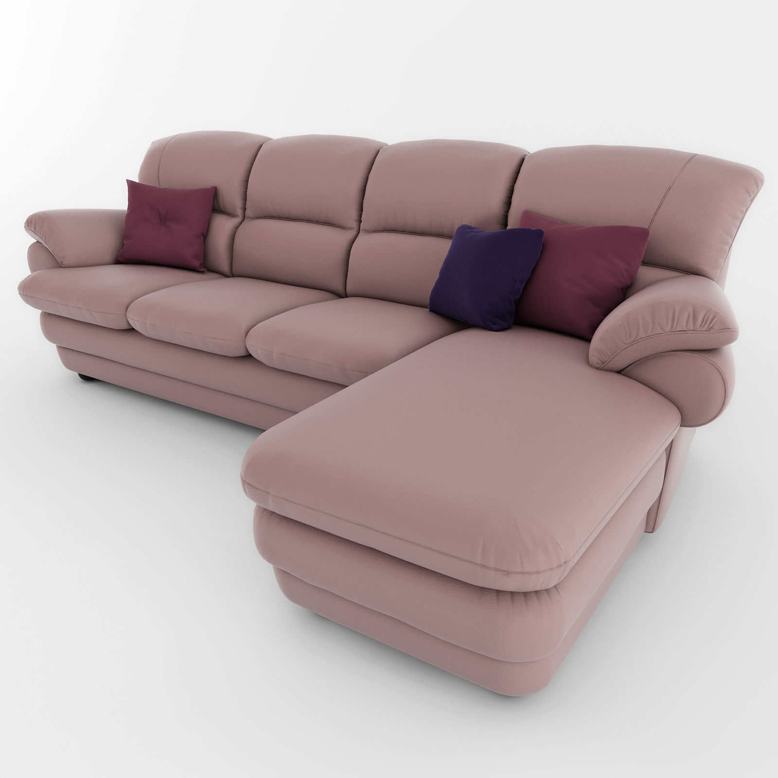 Sofa leather sectional 3D model_2