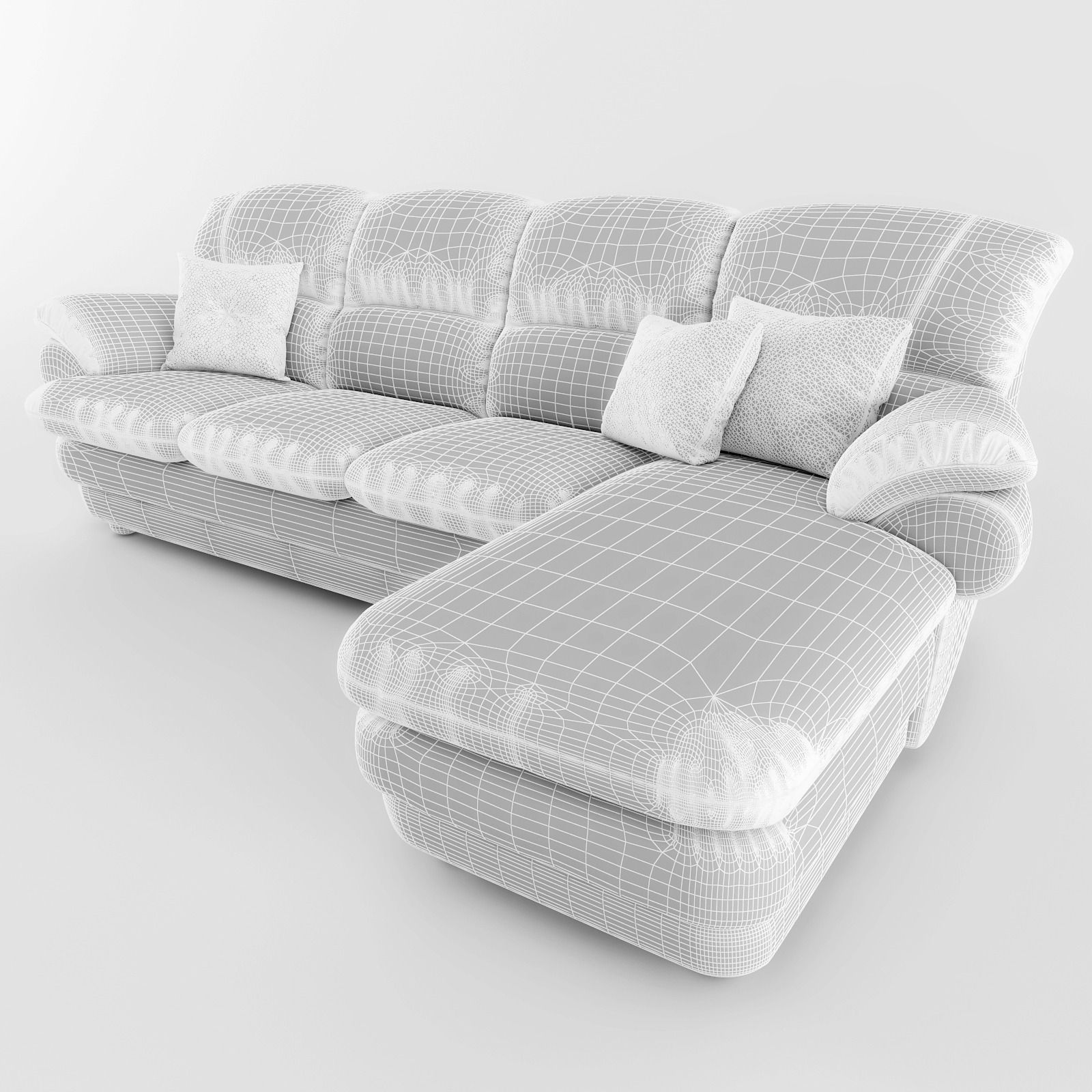 Sofa leather sectional 3D model_3