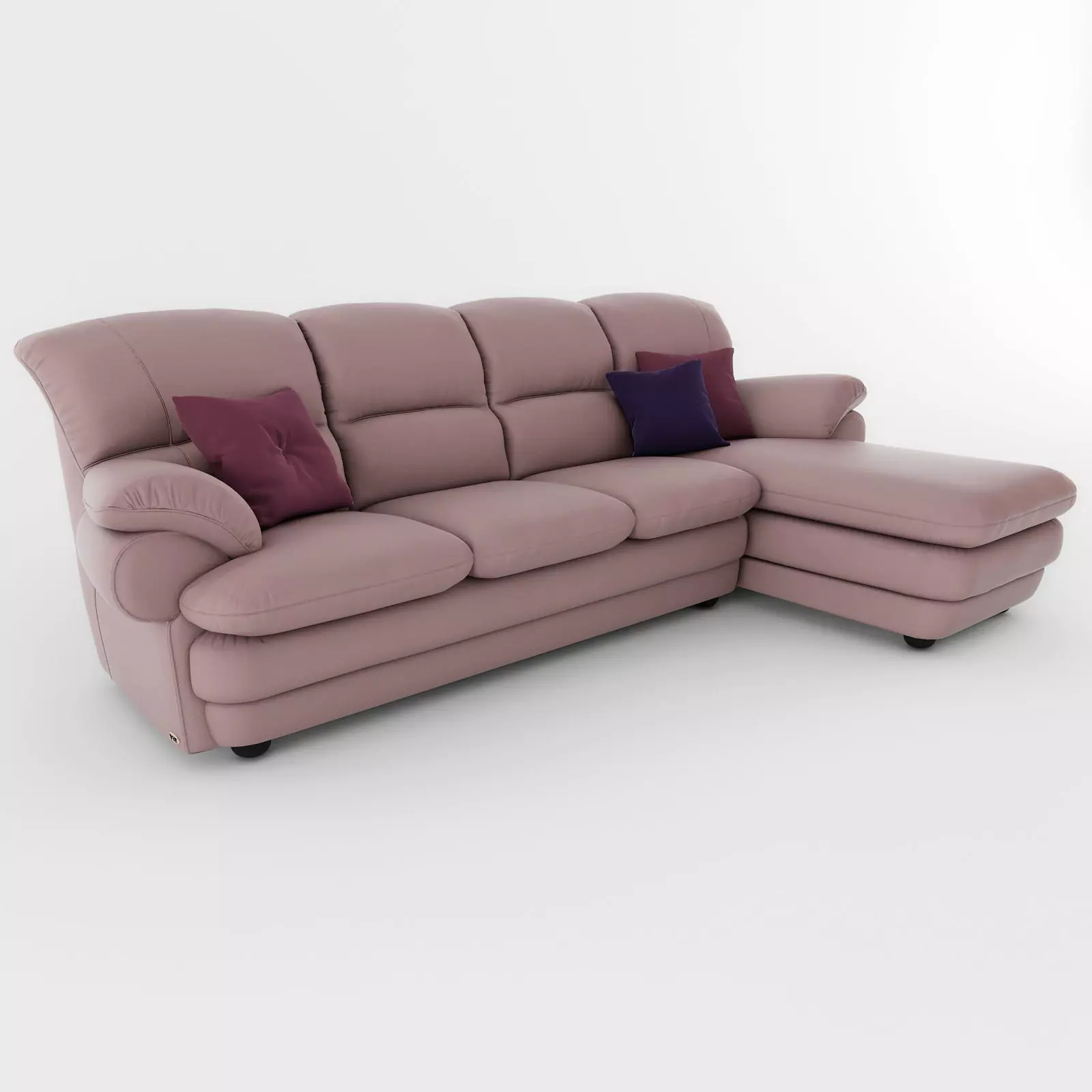 Sofa leather sectional 3D model_0
