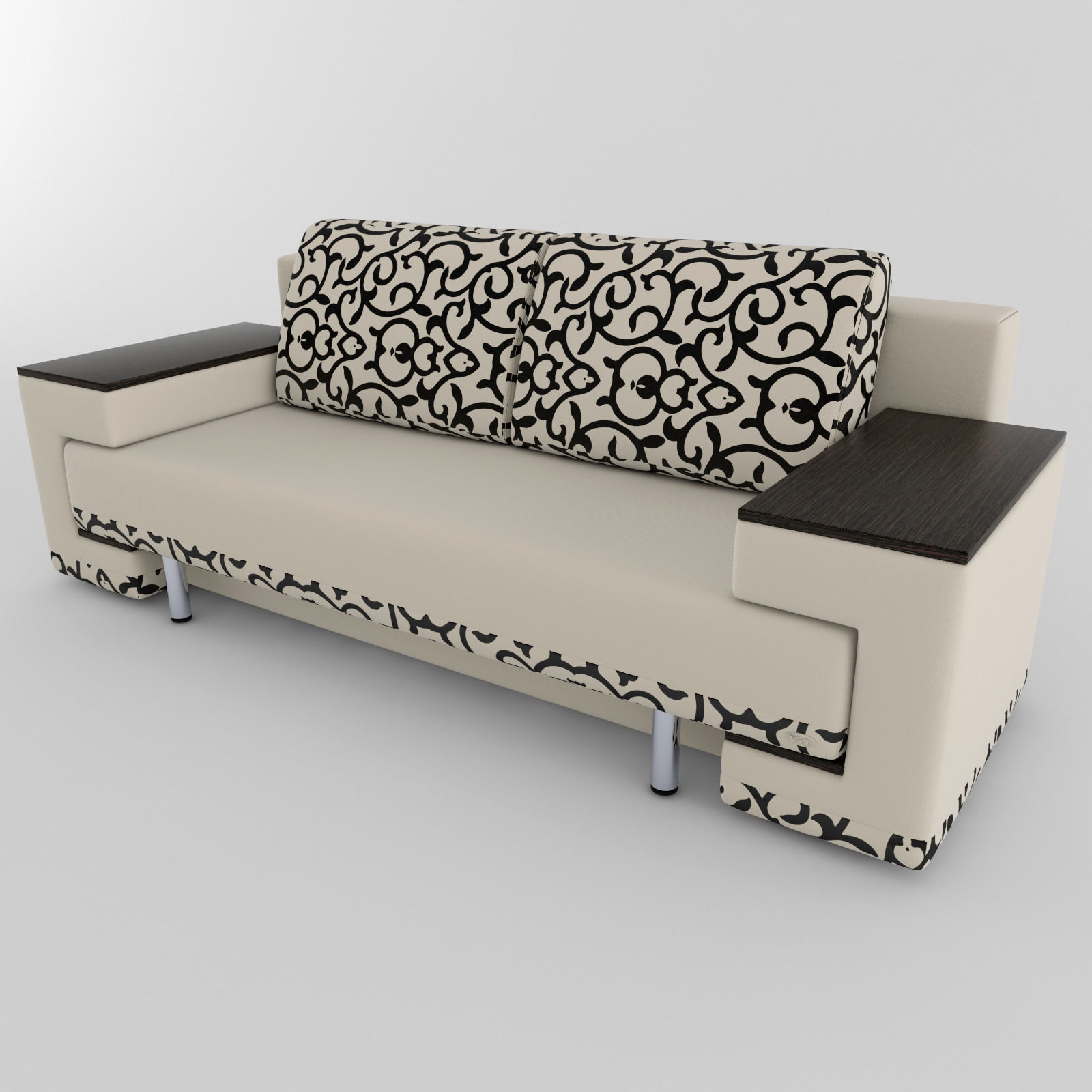 Sofa with pattern 3D model_2