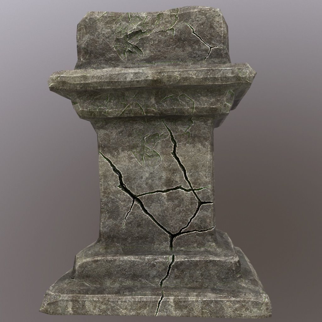 lectern stone column Low-poly 3D model_8