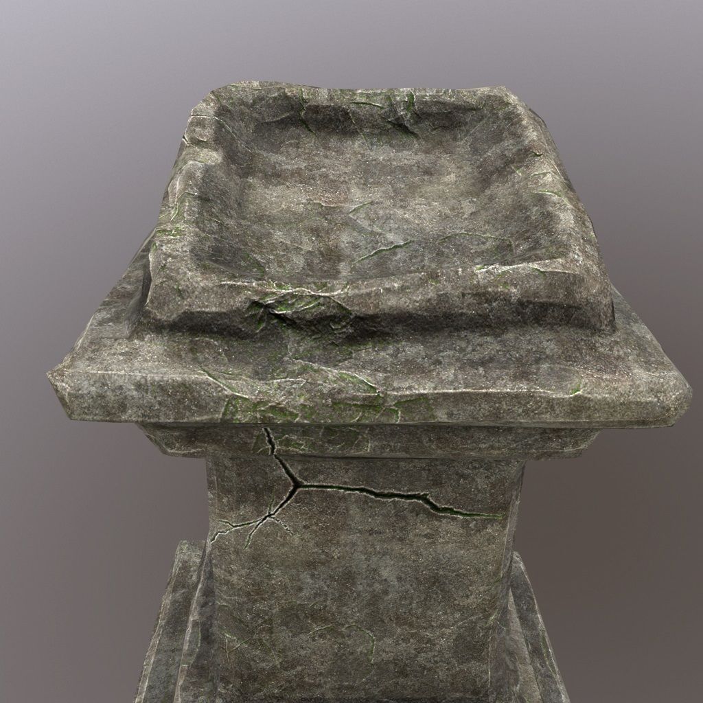 lectern stone column Low-poly 3D model_2