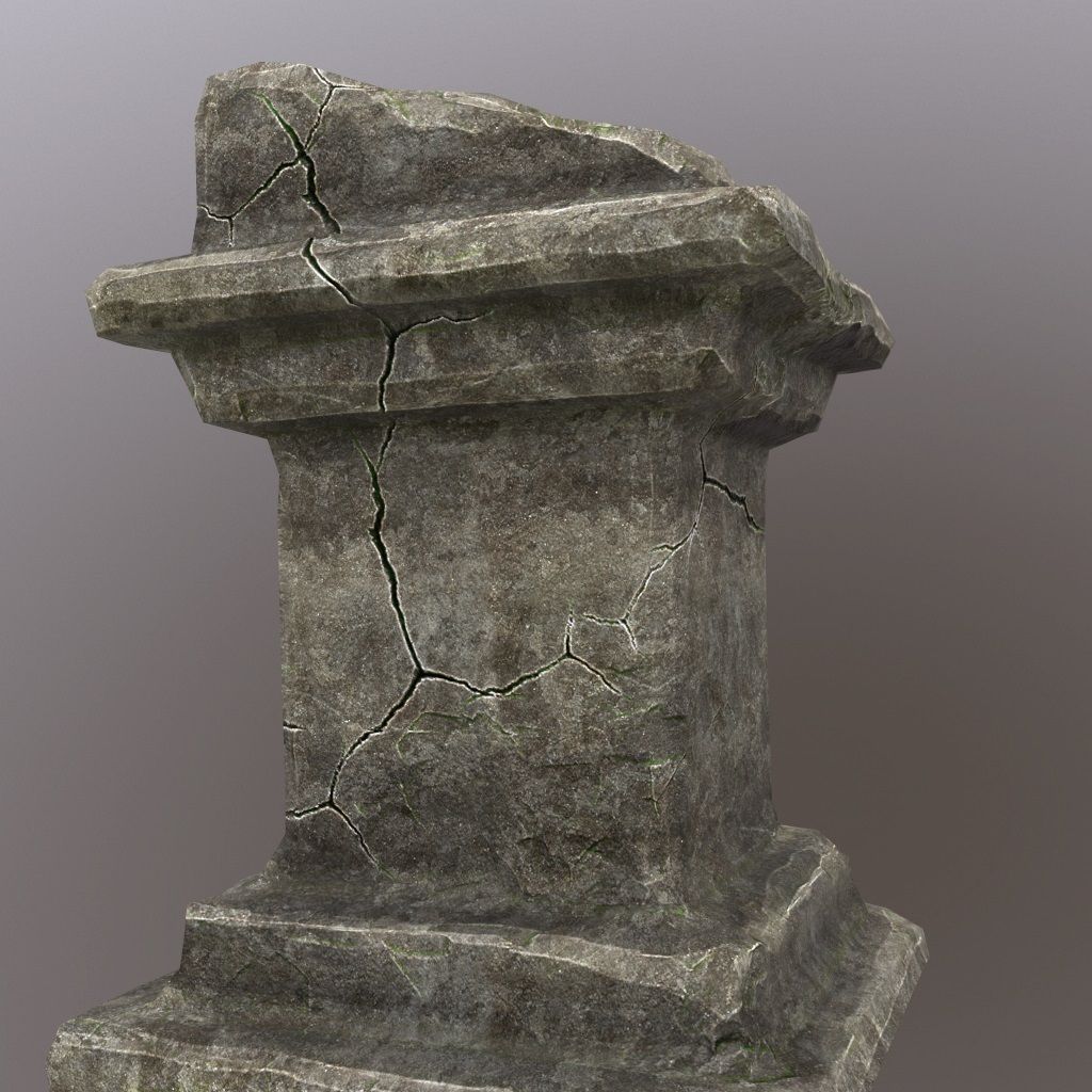 lectern stone column Low-poly 3D model_10