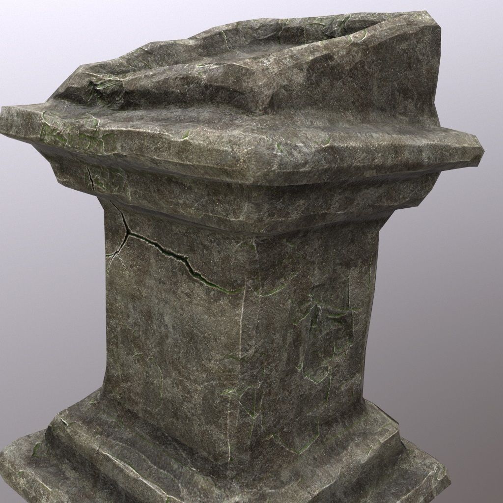lectern stone column Low-poly 3D model_12