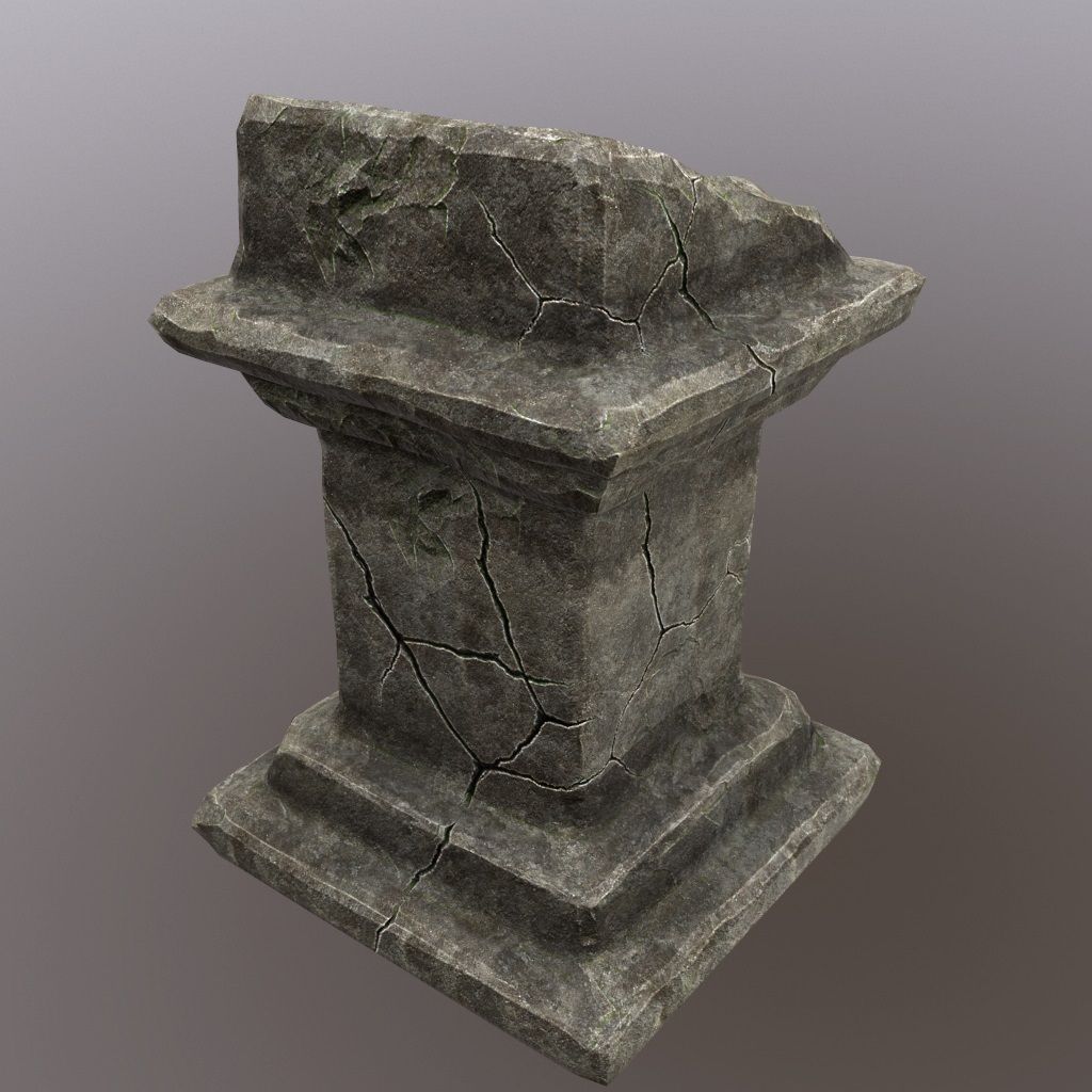 lectern stone column Low-poly 3D model_6