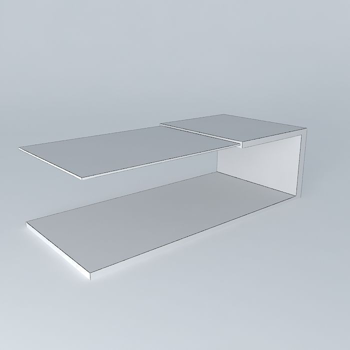 glass and wood coffe table, mesa de centro Free 3D model_4
