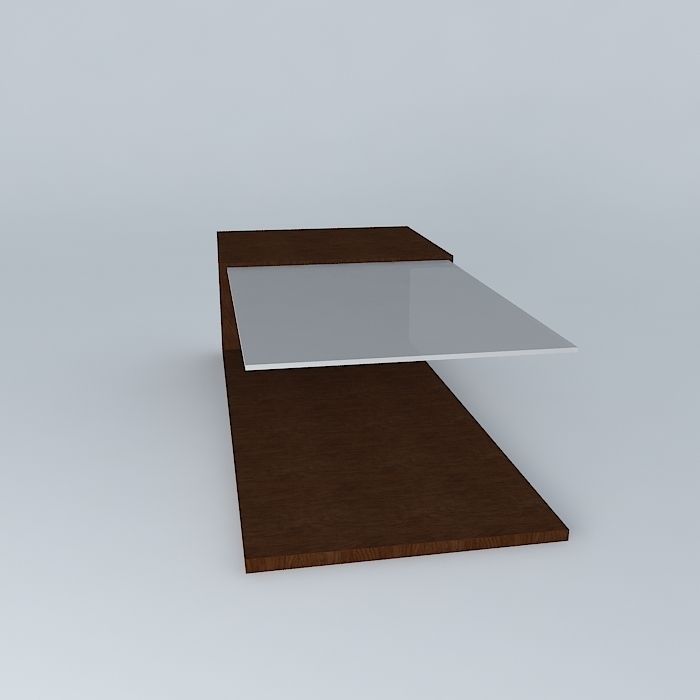 glass and wood coffe table, mesa de centro Free 3D model_2