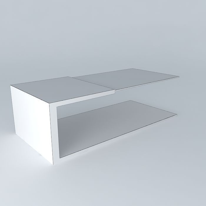 glass and wood coffe table, mesa de centro Free 3D model_3