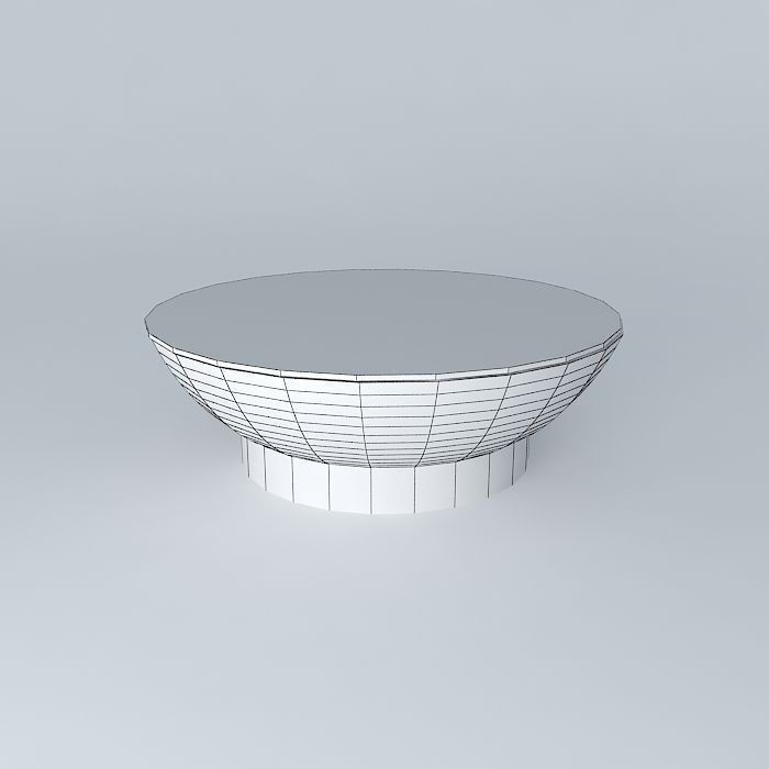 mesa de centro rattan e vidro coffee table rattan and glass Free 3D model_3