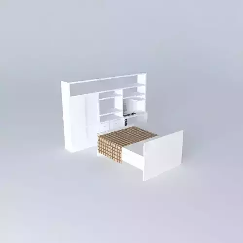 vanessaorkut bed with bookcase in middle of it