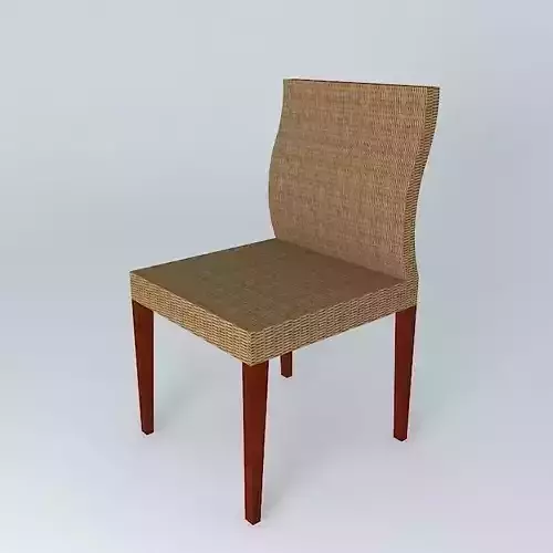 chair wicker with wooden legs