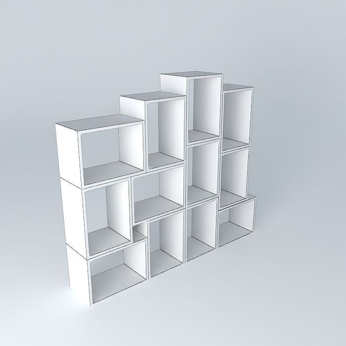 shelf niche niche bookshelf Free 3D model_4