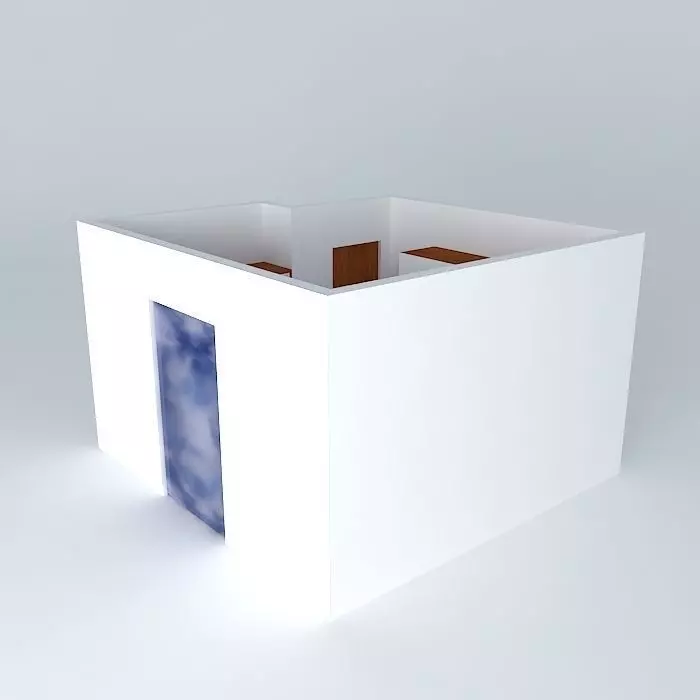 rosane house with wooden door Free 3D model_0