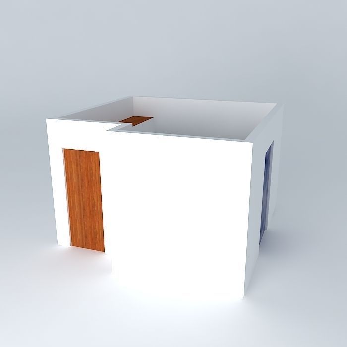 rosane house with wooden door Free 3D model_1