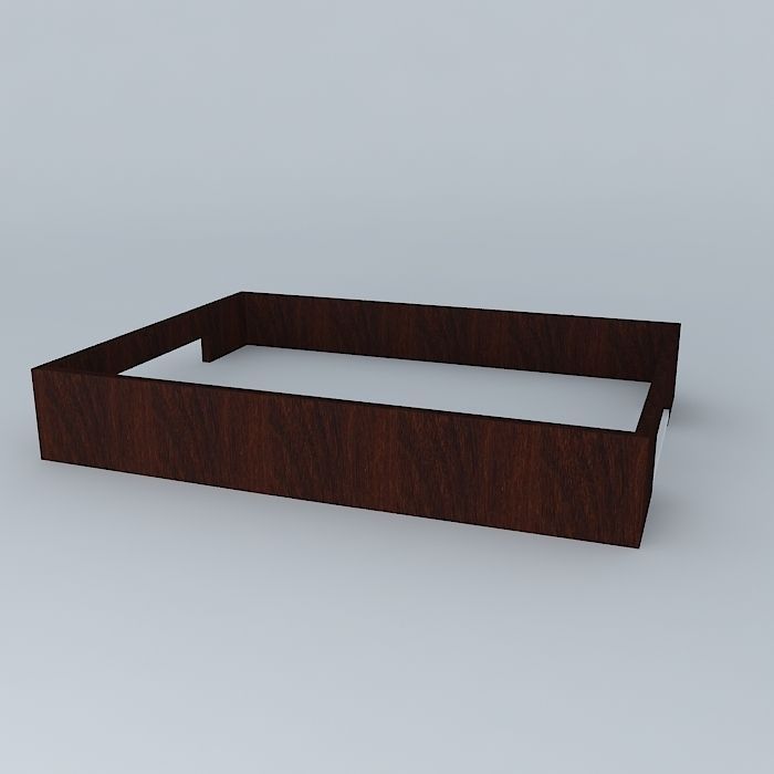 tray tray wooden bed frame Free 3D model_1