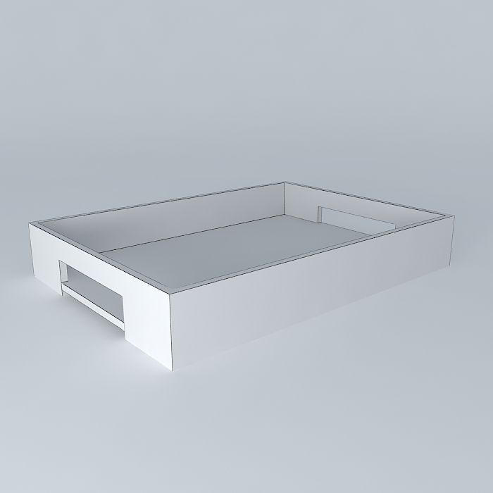 tray tray wooden bed frame Free 3D model_3