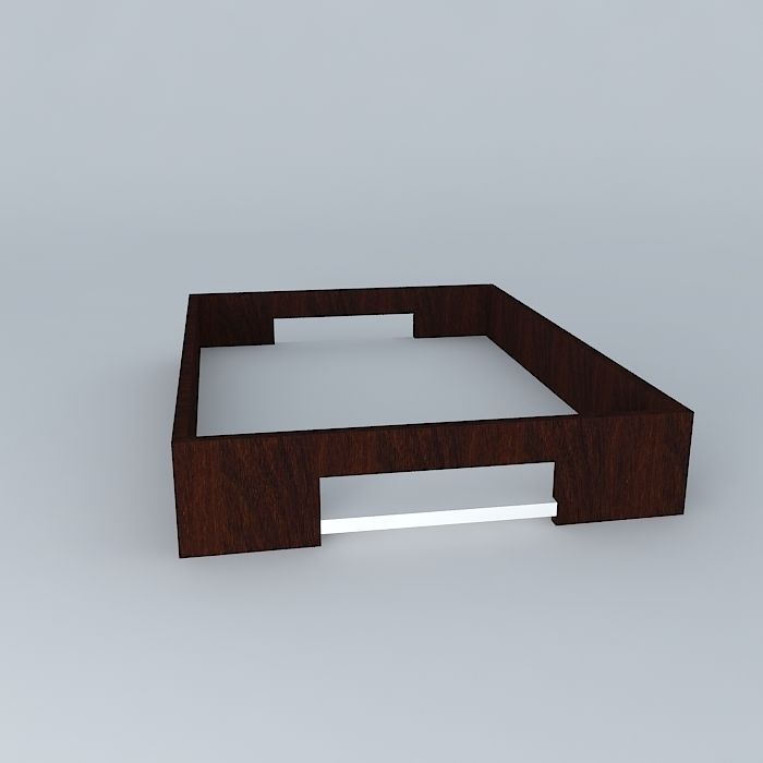 tray tray wooden bed frame Free 3D model_2