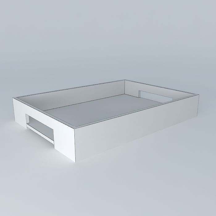 tray tray wooden bed frame Free 3D model_4