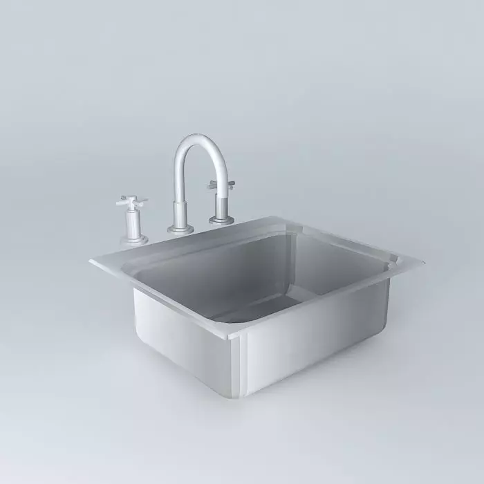 piaedson bowl stainless steel kitchen sink Free 3D model_0