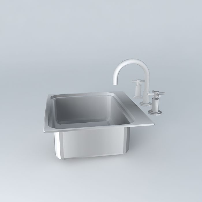 piaedson bowl stainless steel kitchen sink Free 3D model_2