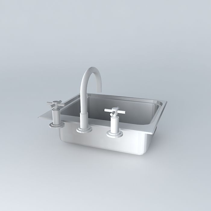 piaedson bowl stainless steel kitchen sink Free 3D model_1
