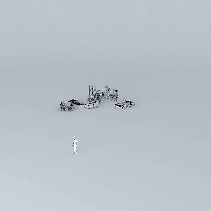 luorkut building in middle of empty field Free 3D model_3