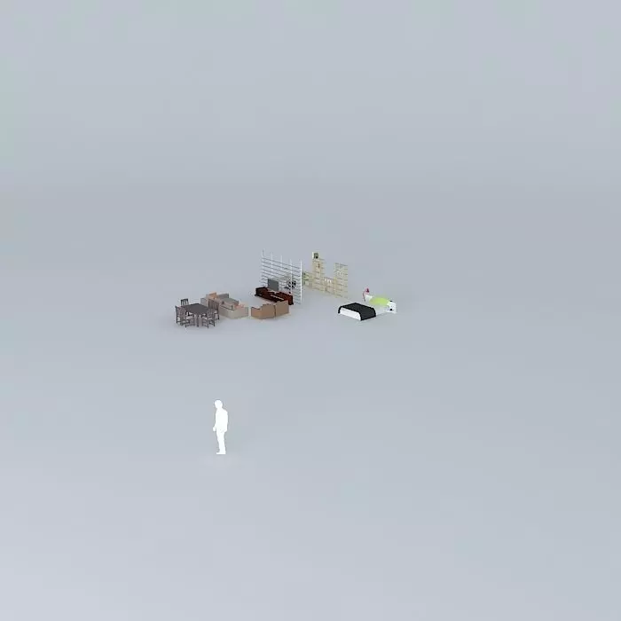 luorkut building in middle of empty field Free 3D model_0