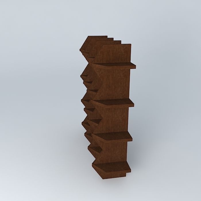 bookcase bookshelf Free 3D model_2