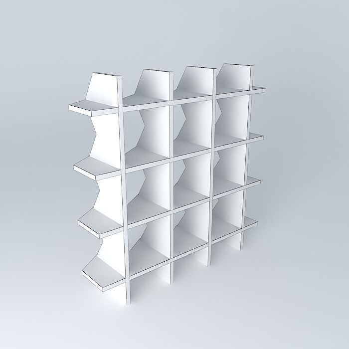 bookcase bookshelf Free 3D model_4