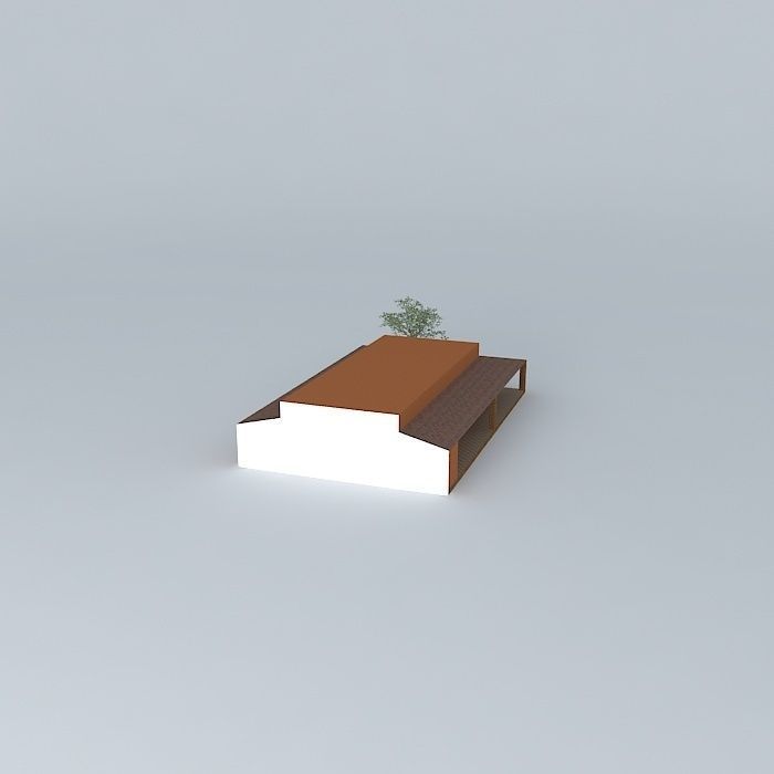 dezzaorkut building with tree on top Free 3D model_1
