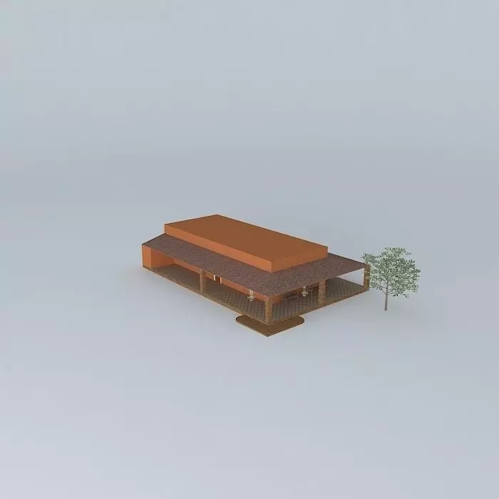 dezzaorkut building with tree on top Free 3D model_0