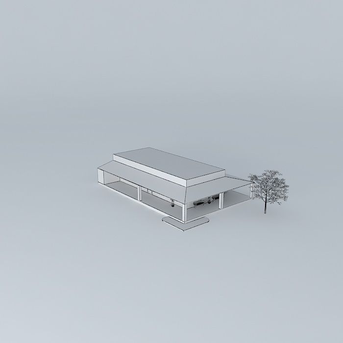 dezzaorkut building with tree on top Free 3D model_3