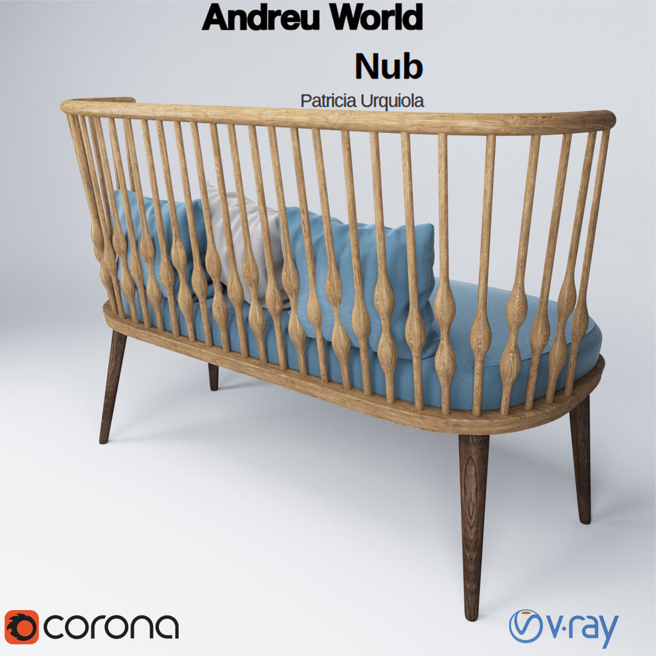 Andreu World Nub Bench by Patricia Urquiola 3D model_1