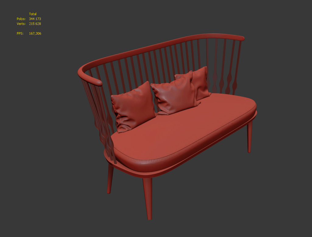 Andreu World Nub Bench by Patricia Urquiola 3D model_3