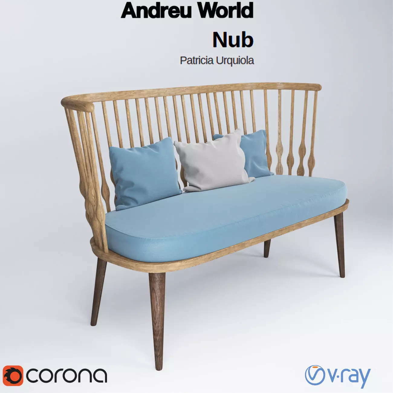Andreu World Nub Bench by Patricia Urquiola 3D model_0