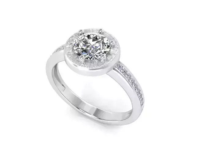 F halo diamond engagement ring