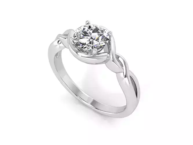 F twisted diamond engagement ring in gold