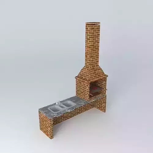 churrasqueiraedson outdoor kitchen with brick fireplace