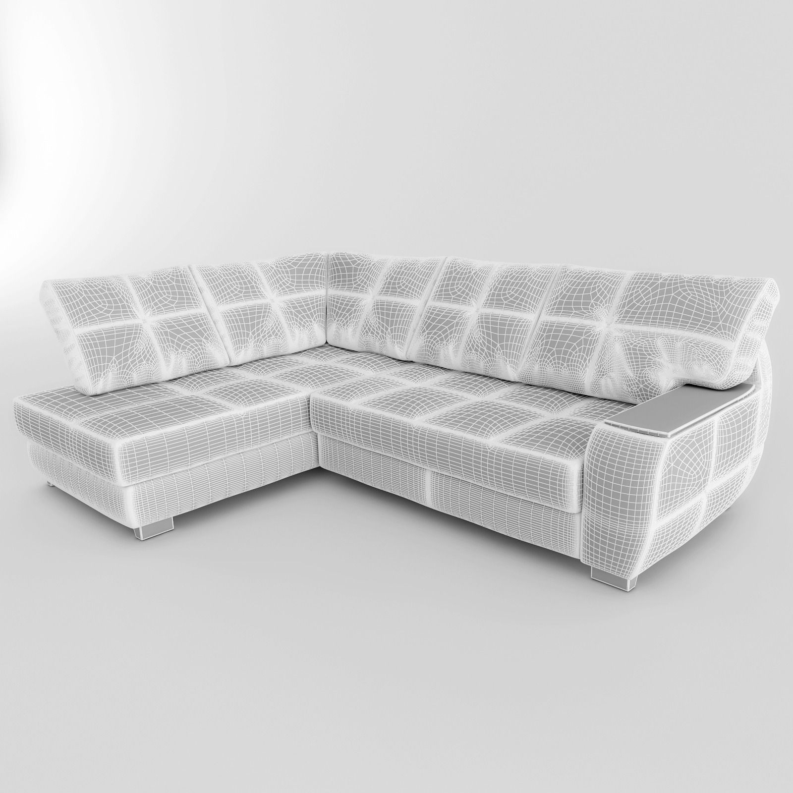 Sofa leather sectional 3D model_1