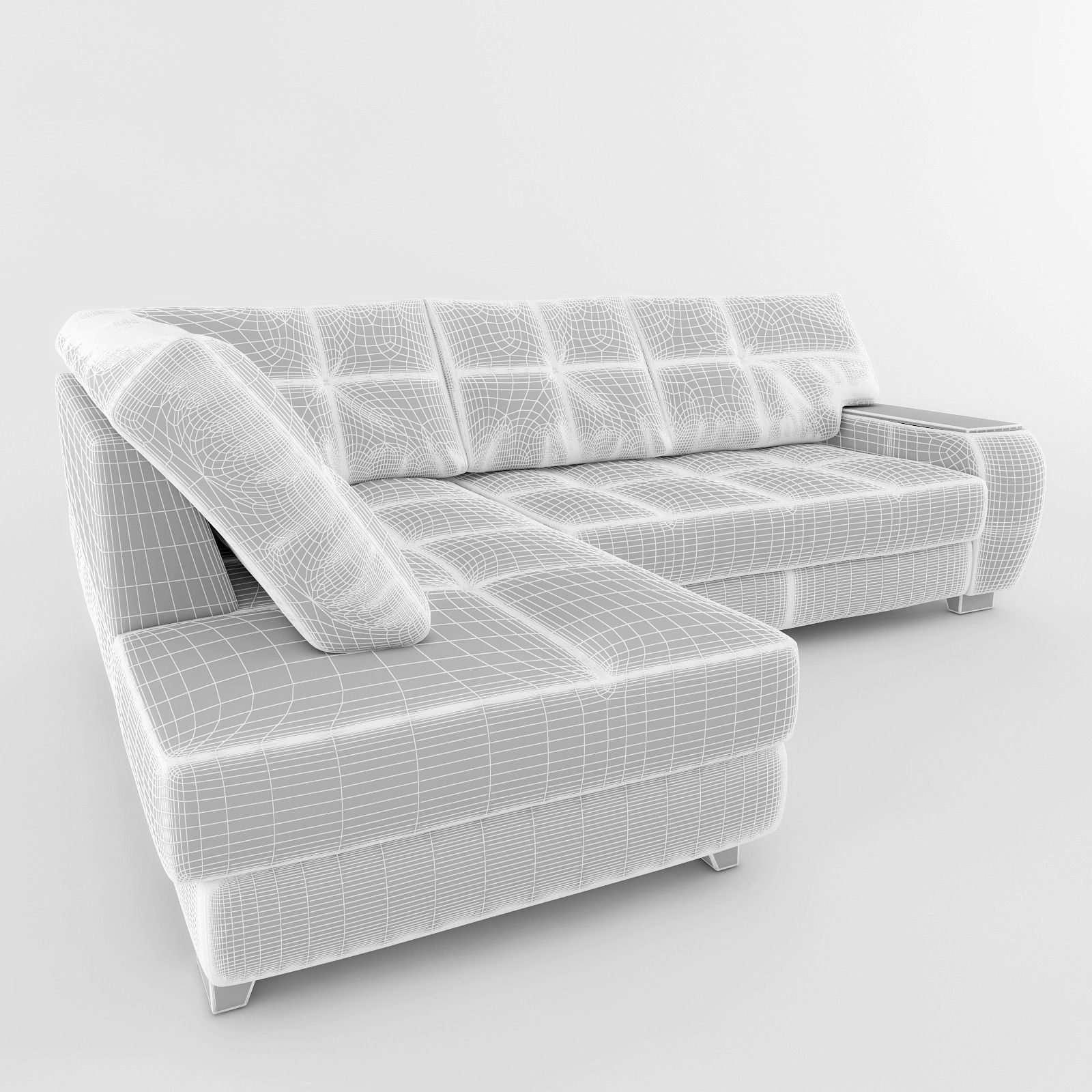Sofa leather sectional 3D model_3