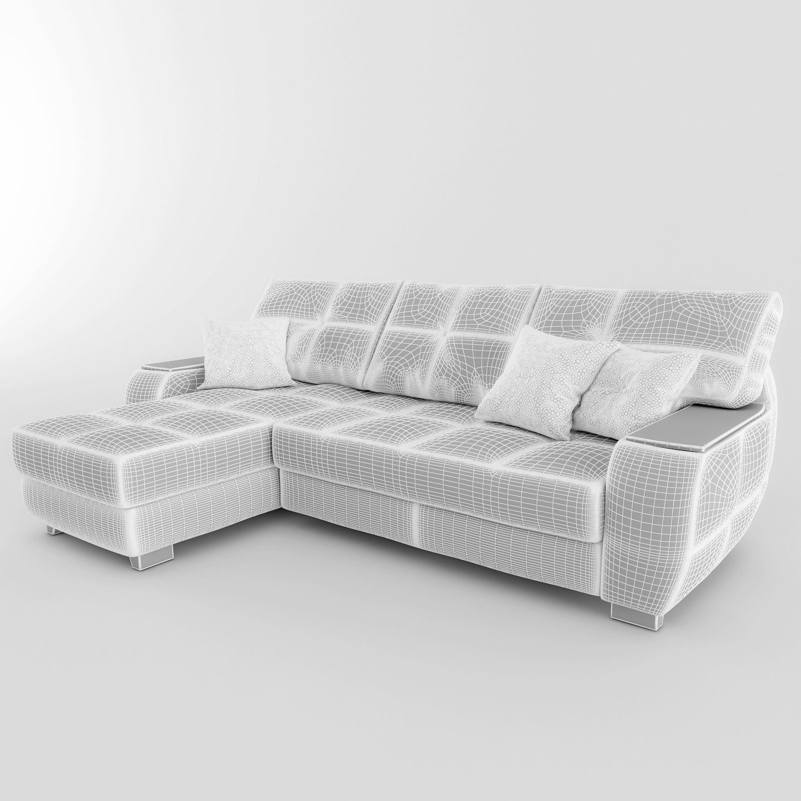 Sofa leather sectional 3D model_1