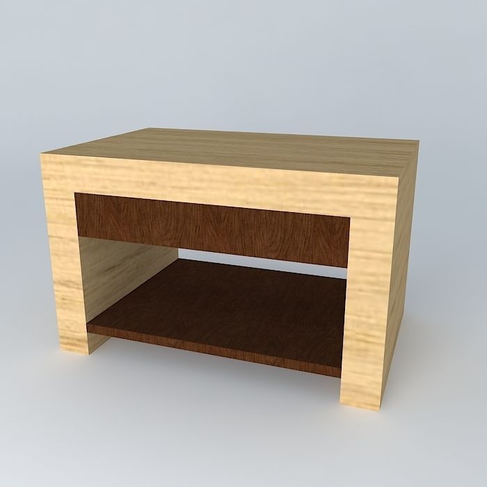 bedside table nightstand Free 3D model_1