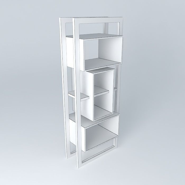 2 shelf Niche Niche 2 bookshelf Free 3D model_4